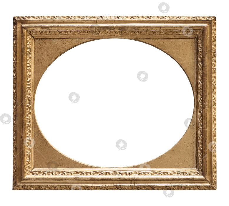 Скачать Золотая рамка для картин, зеркал или фотографий, выделенных на белом фоне фотосток Ozero
