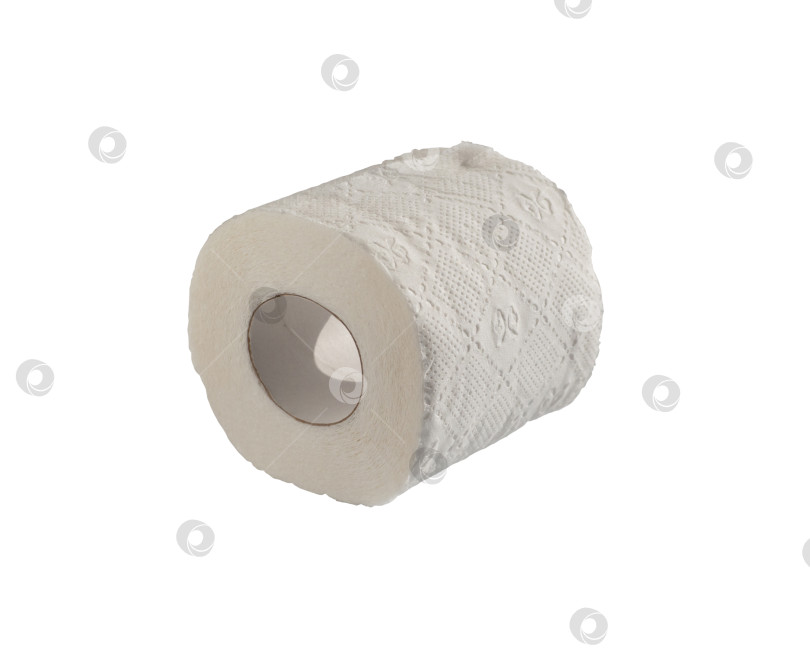 Скачать Один не начатый рулон туалетной бумаги выделен на белом фоне фотосток Ozero