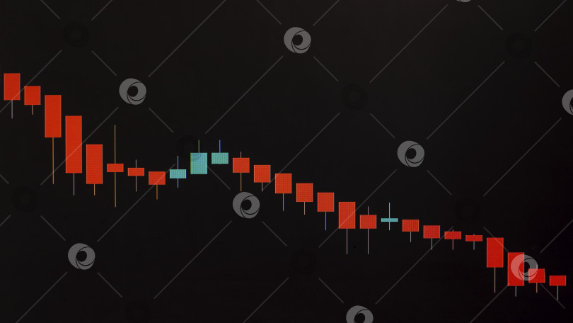Скачать Красно-зеленый график японских свечей, показывающий нисходящий рынок на черном фоне. Фоновый график фондового рынка. Торговля фьючерсами на акции. Онлайн-торговля на фондовой или криптобирже фотосток Ozero