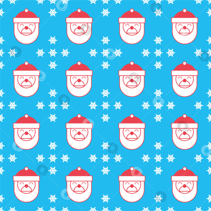 Скачать Рождественский простой геометрический фон с лицами Санты. фотосток Ozero