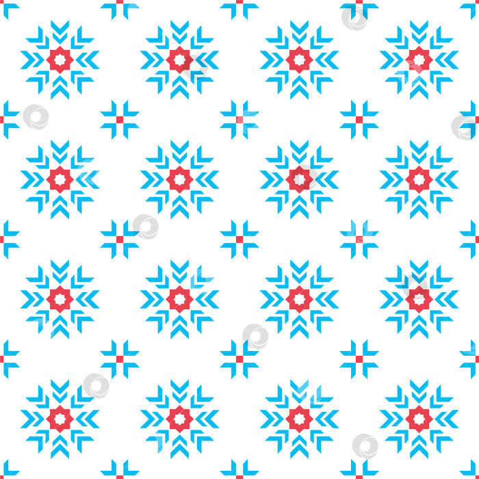 Скачать Рождественский фон с абстрактными снежинками. Бесшовный узор, декоративная текстура для бумаги, ткани, текстиля фотосток Ozero