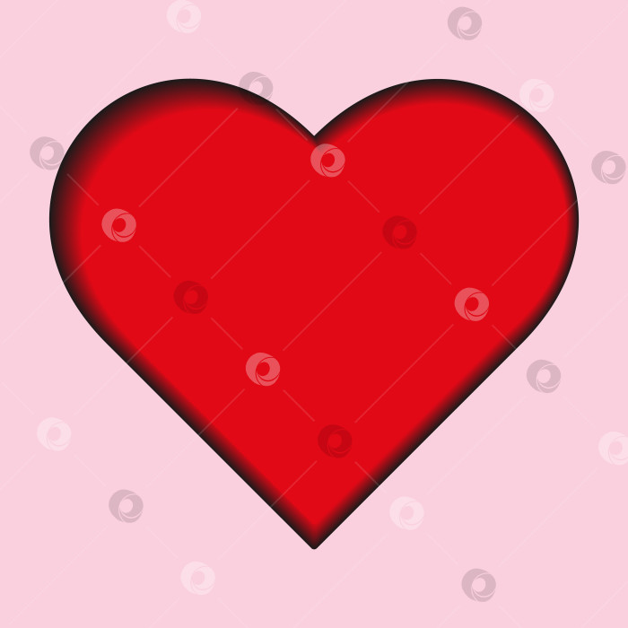 Скачать Эффектный символ красного сердца на розовом фоне для вашего дизайна. Минималистичный дизайн с сердечком на День Святого Валентина, День матери фотосток Ozero