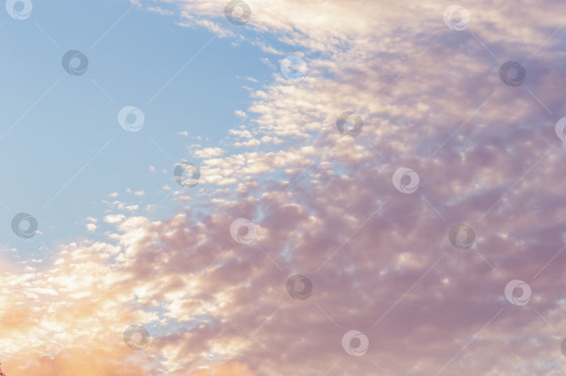 Скачать Кучевые облака на небе во время заката. фотосток Ozero