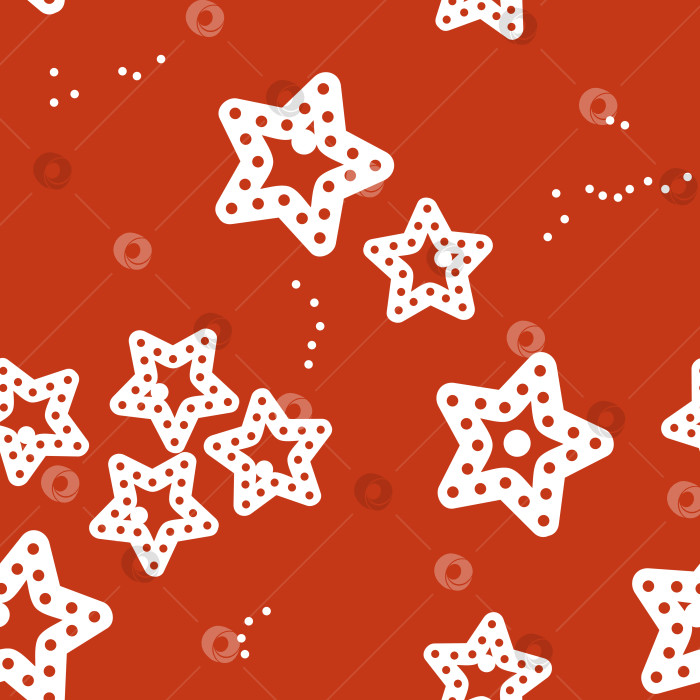 Скачать Бесшовный узор с рождественскими звездами (Новый год) фотосток Ozero