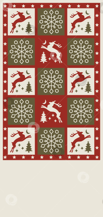 Скачать Векторный шаблон рождественской или новогодней открытки европейского формата с отрицательным пространством для надписи фотосток Ozero