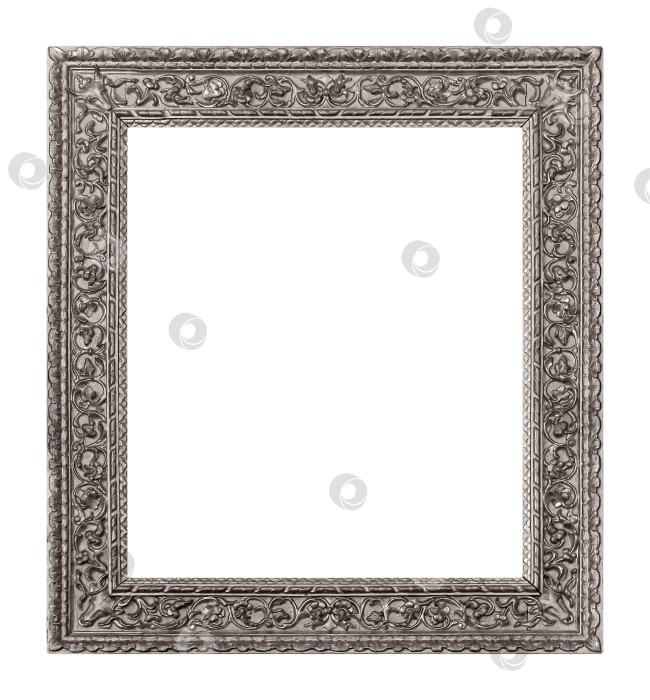 Скачать Серебряная рамка для картин, зеркал или фотографий, выделенных на белом фоне фотосток Ozero