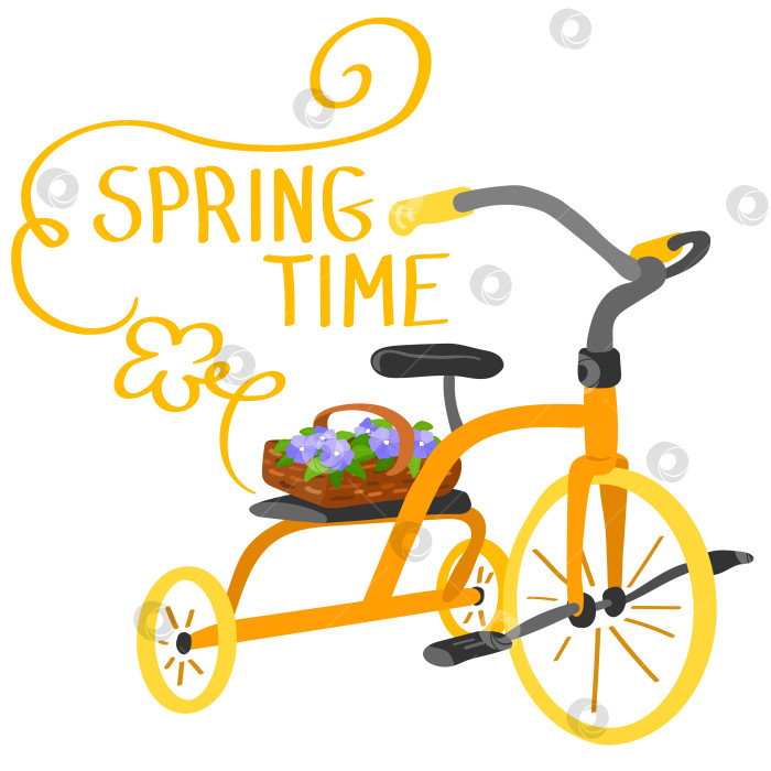 Скачать Детский велосипед с цветочной корзиной фотосток Ozero