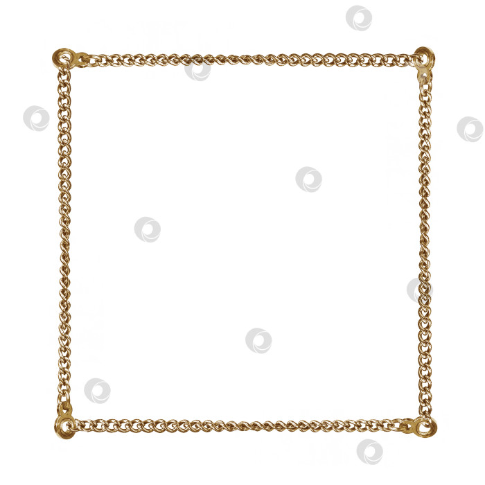 Скачать Рамка на золотой цепочке для картин, зеркал или фотографий, выделенных на белом фоне фотосток Ozero