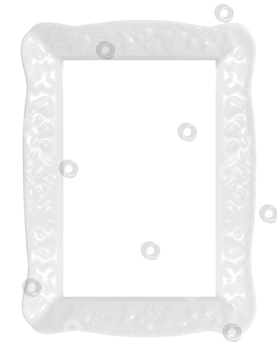 Скачать Фарфоровая рамка для картин, зеркал или фотографий, выделенных на белом фоне. Элемент дизайна с контуром отсечения фотосток Ozero