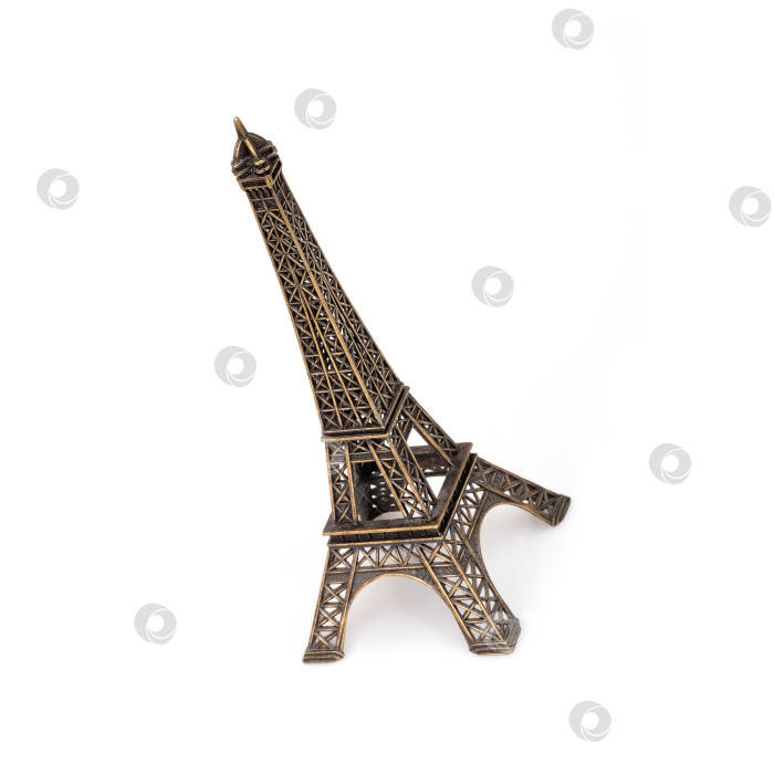 Скачать Миниатюрная модель Эйфелевой башни (Франция, Париж), выделенная на белом фоне фотосток Ozero