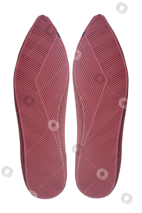 Скачать Удобные красивые текстильные туфли на низком каблуке, выделяющиеся на белом фоне фотосток Ozero