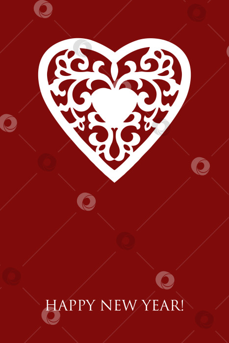 Скачать Vector Christmas poster with carved decorative heart фотосток Ozero