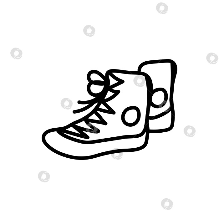 Скачать outline doodle sneakers icon фотосток Ozero