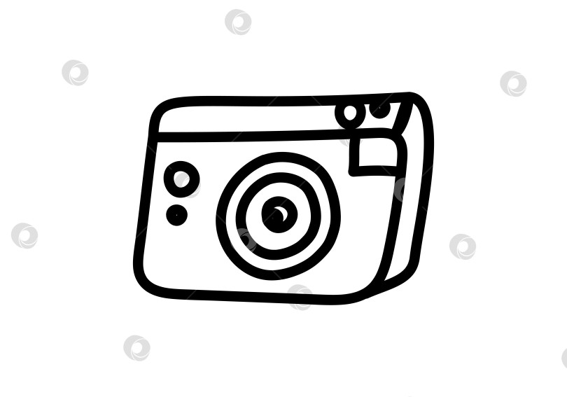 Скачать outline doodle portable retro photo camera фотосток Ozero