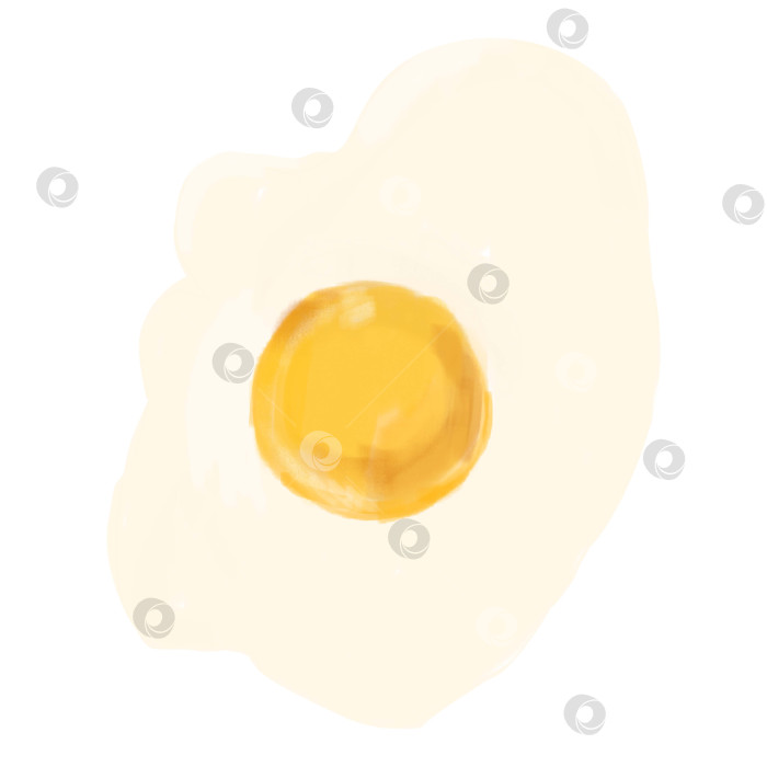 Скачать Hand painted watercolor delicious fried egg isolated on white background, watercolor Fried Egg Illustrationllustration for menu, cafe, business. фотосток Ozero
