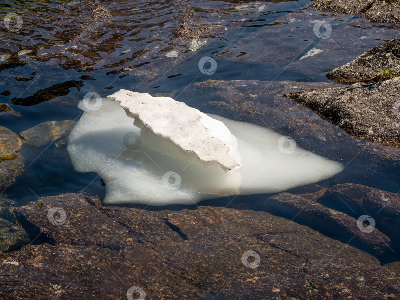 Скачать Impressive ice floe melts on a mountain lake. White iceberg on the blue water. Natural background. фотосток Ozero