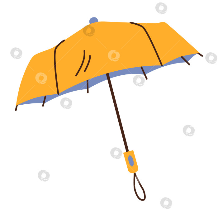 Скачать Isolated opened yellow automatic collapsible umbrella in flat style on white background фотосток Ozero