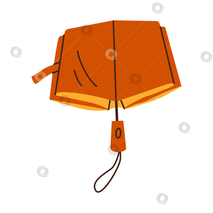 Скачать Isolated red automatic collapsible umbrella in flat style on white background фотосток Ozero