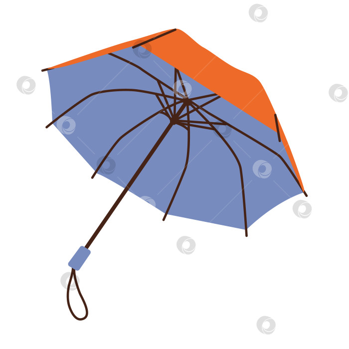 Скачать Isolated opened red blue automatic collapsible umbrella in flat style on white background фотосток Ozero