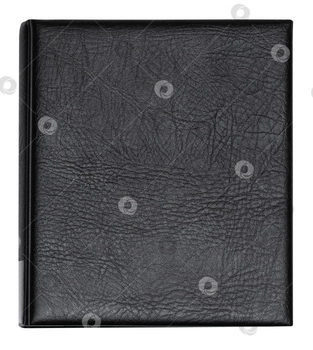 Скачать Book with black leather cover, isolated on a white background фотосток Ozero