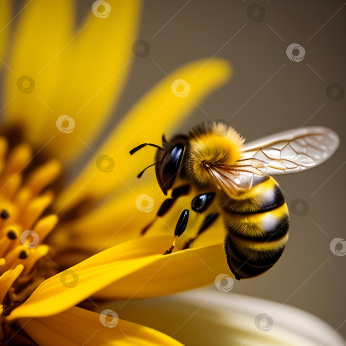 Скачать Пчела на цветке фотосток Ozero