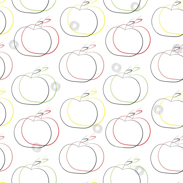 Скачать Seamless vector pattern with apple on white background фотосток Ozero