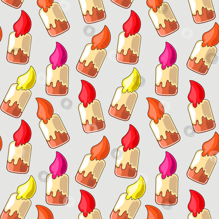 Скачать Seamless vector pattern with gingerbread in the form of candle фотосток Ozero