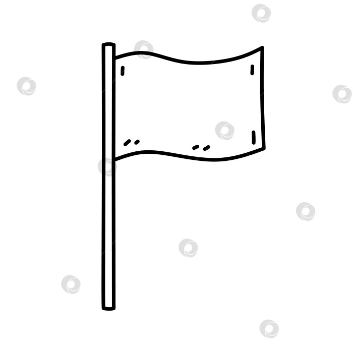 Скачать Прямоугольный развевающийся флаг, выделенный на белом фоне фотосток Ozero
