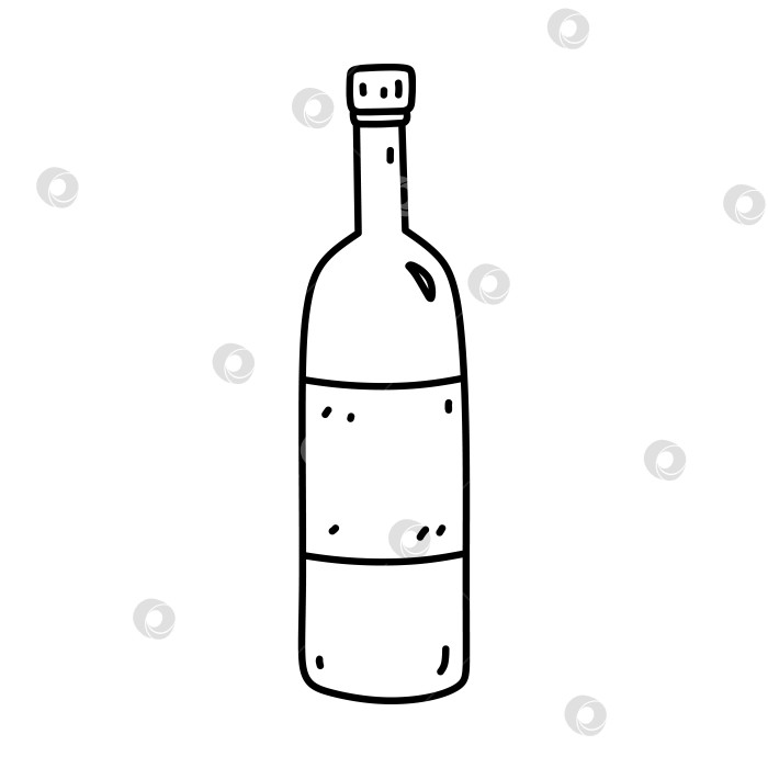 Скачать Бутылка вина, изолированная на белом фоне фотосток Ozero