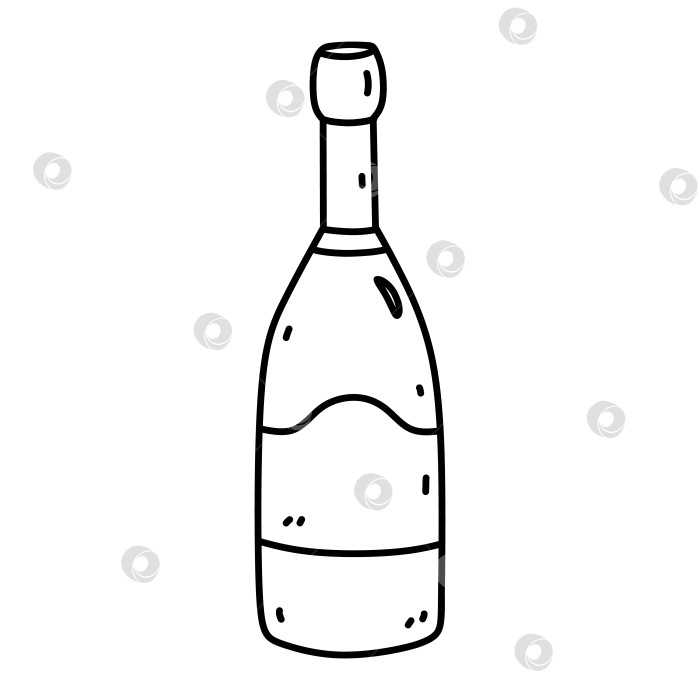 Скачать Бутылка шампанского, выделенная на белом фоне фотосток Ozero