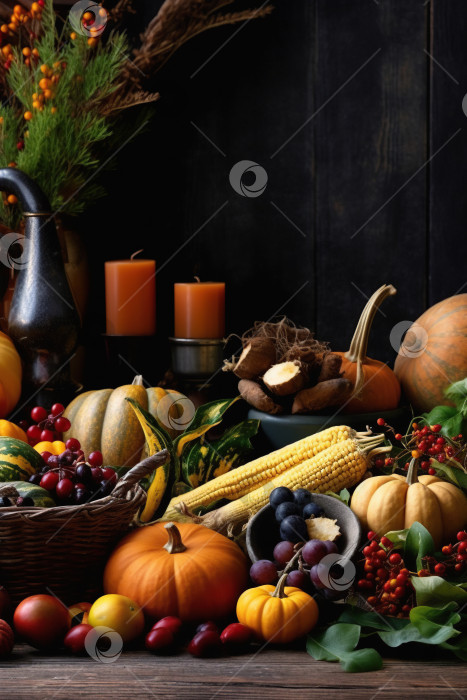 Скачать Праздничный фон на День благодарения праздничная еда фотосток Ozero