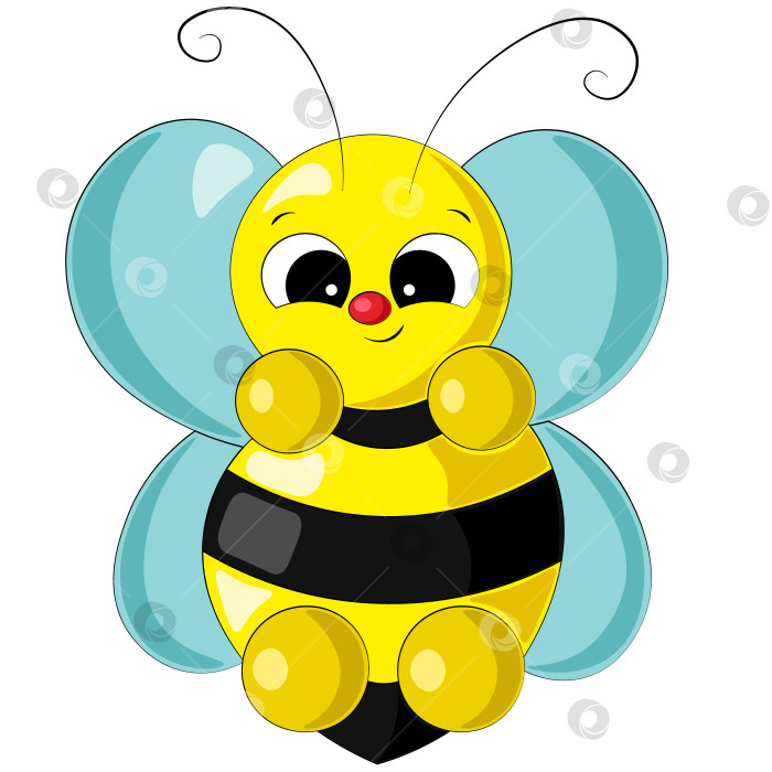 Скачать Милая мультяшная пчелка. Нарисуйте иллюстрацию в цвете фотосток Ozero