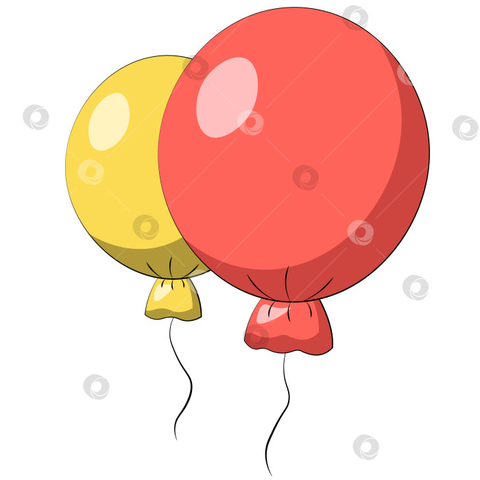 Скачать Одноэлементный воздушный шар. Нарисуйте иллюстрацию в цвете фотосток Ozero