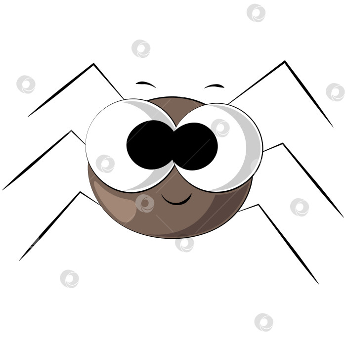Скачать Милый мультяшный паук. Нарисуйте иллюстрацию в цвете фотосток Ozero