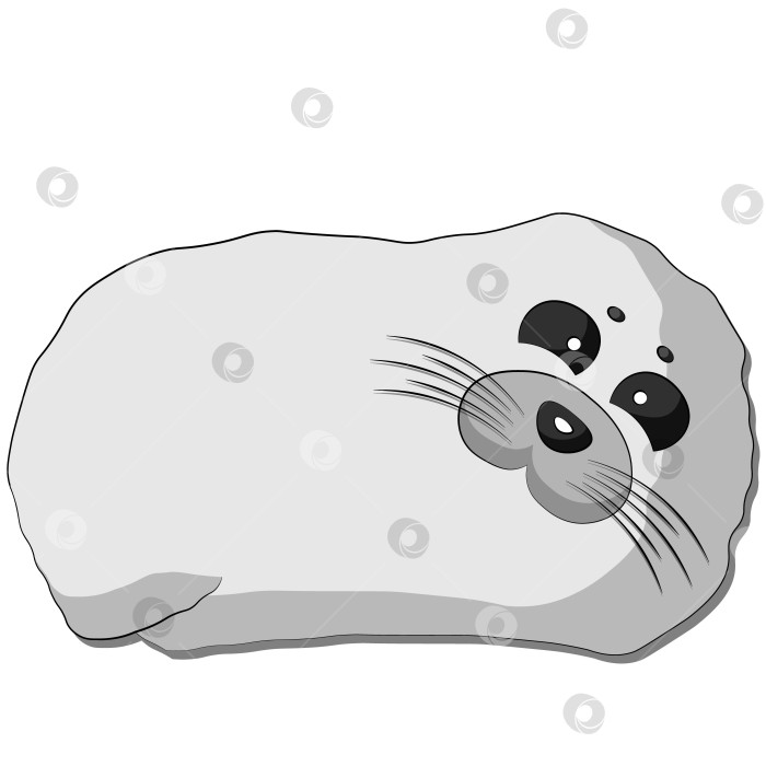 Скачать Cute cartoon Seal. Draw illustration in color фотосток Ozero
