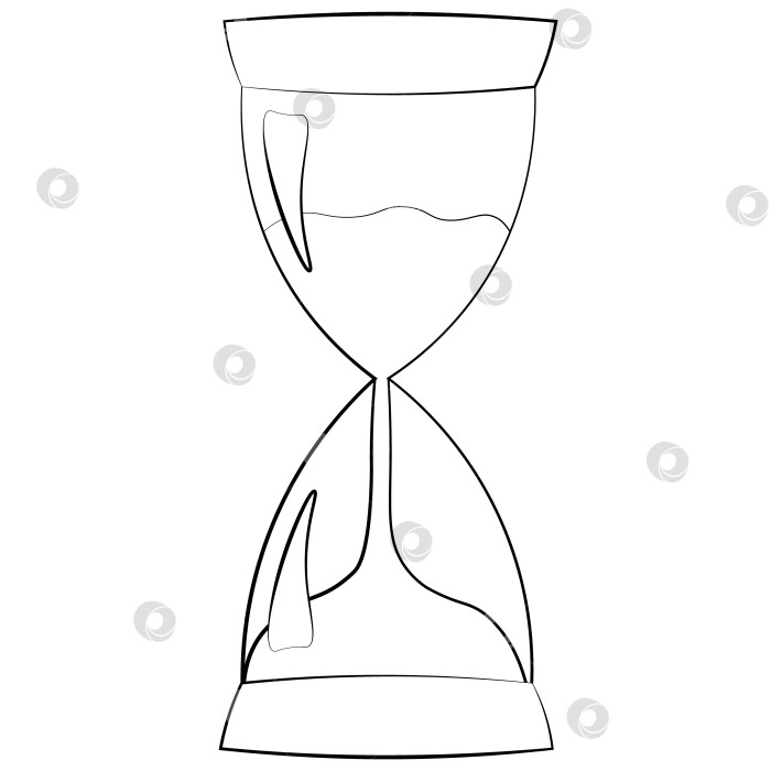 Скачать Single element Hourglass. Draw illustration in black and white фотосток Ozero