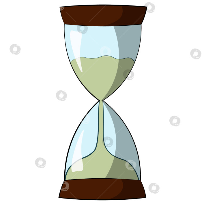 Скачать Single element Hourglass. Draw illustration in color фотосток Ozero