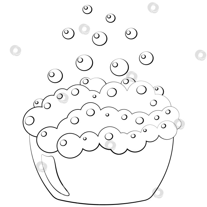 Скачать Single element Basin with bubble. Draw illustration in black and white фотосток Ozero