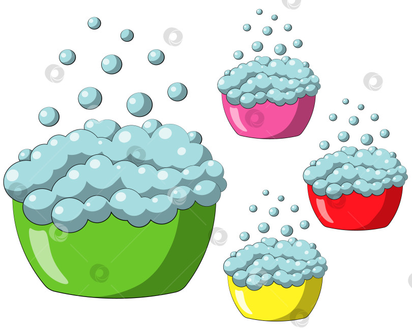 Скачать Single element Basin with bubble. Draw illustration in color фотосток Ozero