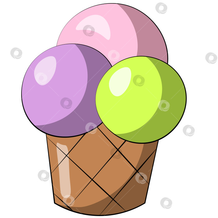 Скачать Single element Ice cream. Draw illustration in color фотосток Ozero