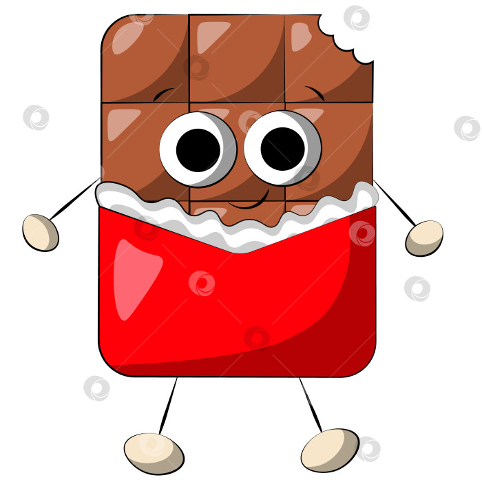 Скачать Cute cartoon Chocolate Character in Wrapper. Draw illustration in color фотосток Ozero