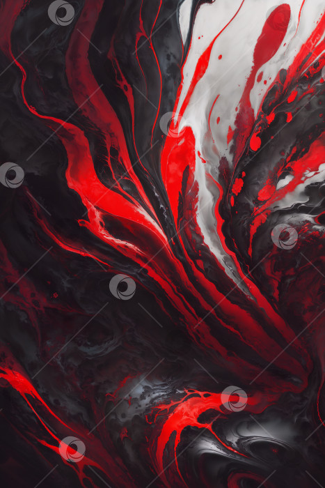Скачать Абстрактный фон с красными, черными и белыми завихрениями жидкости фотосток Ozero