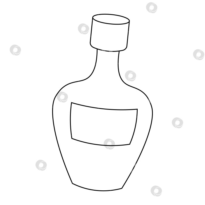 Скачать Бутылка из одного элемента. Нарисуйте иллюстрацию в черно-белом цвете фотосток Ozero