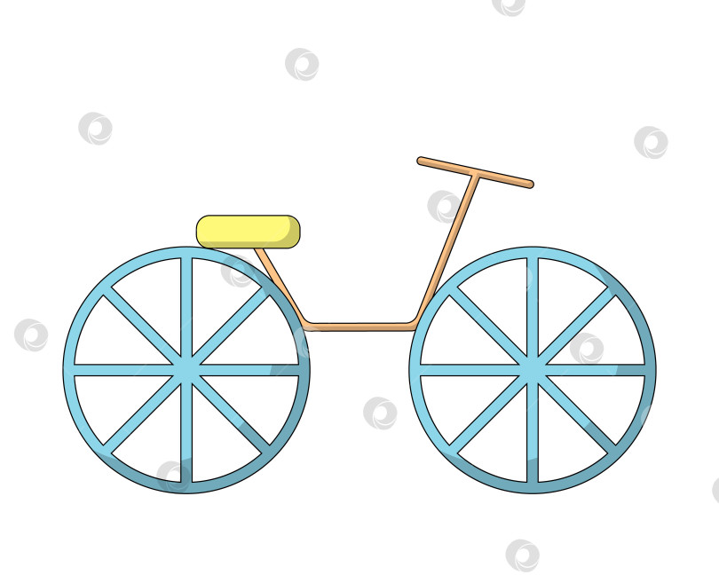 Скачать Одноэлементный велосипед. Нарисуйте иллюстрацию в цвете фотосток Ozero