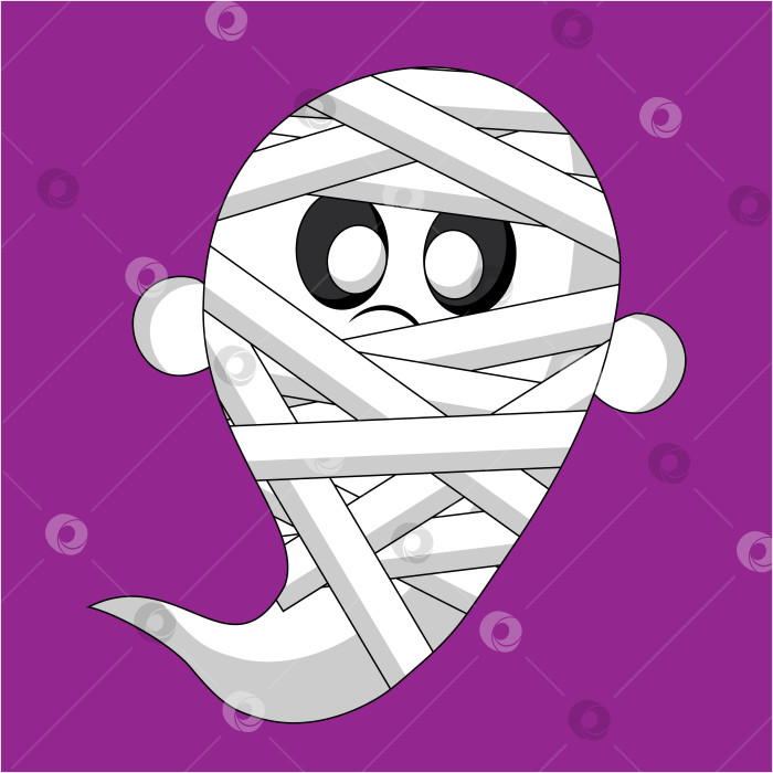 Скачать Милая мумия-призрак. Нарисуйте иллюстрацию в цвете фотосток Ozero