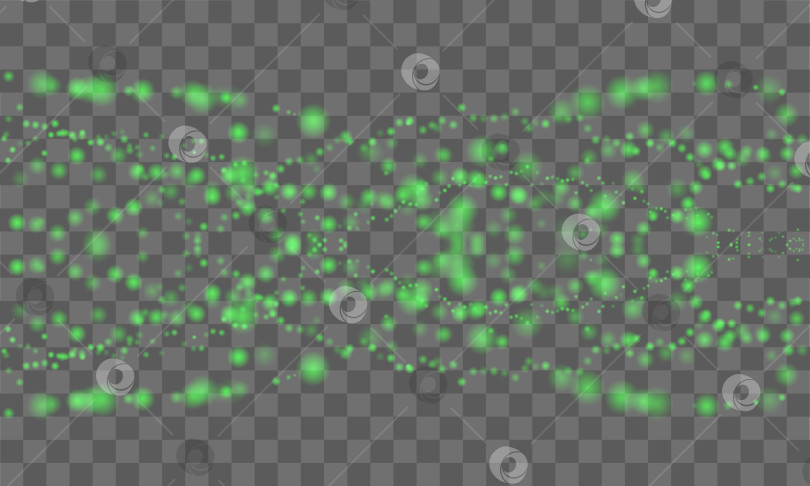 Скачать Зеленое боке, блестки, мерцание на прозрачном фоне, праздничный блестящий фон, обои, на Рождество и Новый год, векторная иллюстрация в формате eps10 фотосток Ozero