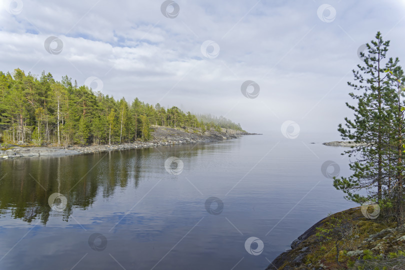 Скачать Легкая дымка над Ладожским озером. Карелия, Россия. фотосток Ozero