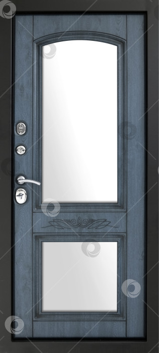 Скачать Входная дверь (внутренняя деревянная дверь) выделена на белом фоне фотосток Ozero