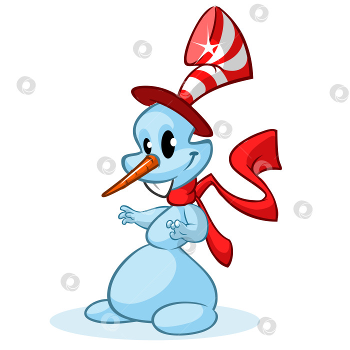 Скачать Мультяшный снеговик. Иллюстрация рождественского снеговика фотосток Ozero