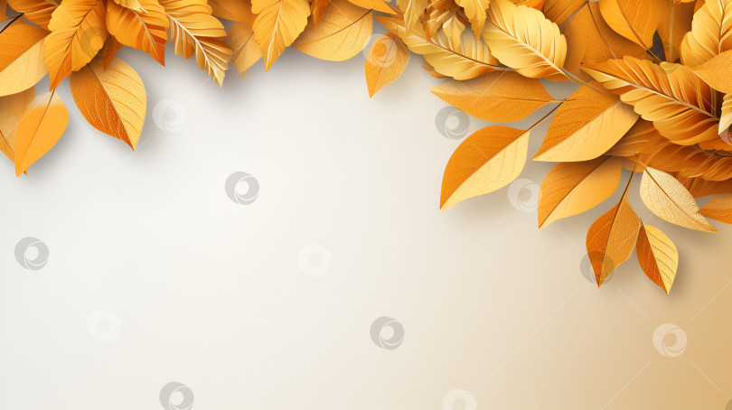 Скачать Золотые осенние листья на белом фоне. Осенняя концепция, осенний фон. Минимальный цветочный дизайн, рамка из осенних листьев. Золотая веточка. Осенняя творческая композиция. Баннер "Золотые осенние листья" с местом для копирования фотосток Ozero